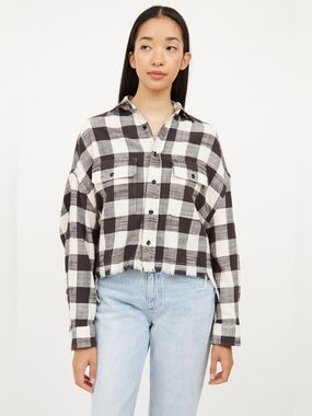 R13 Cropped Work Shirt xs PTP 24”